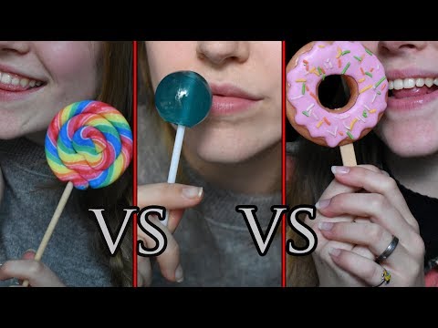 ASMR ♥ Comparing Lollipops ♥ (Sucking, Licking, Eating) Ear to Ear