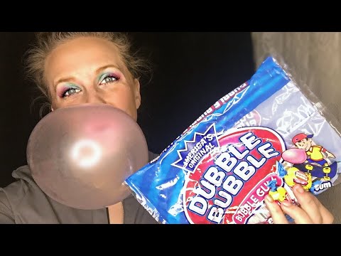 ASMR: No Talking: Gum Chewing Dubble Bubble(Blowing/Sucking Big Bubbles, Lip Gloss, Mouth Sounds)