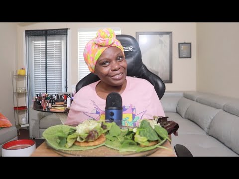 Spicy Chicken Spinach Wrap (Vegetarian) ASMR Eating Sounds