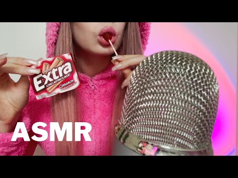 ASMR Chewing gum & Sucking Lollipops at the same time