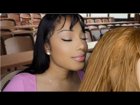 ASMR-Girl who's OBSESSED w/you plays with your hair in the back of class