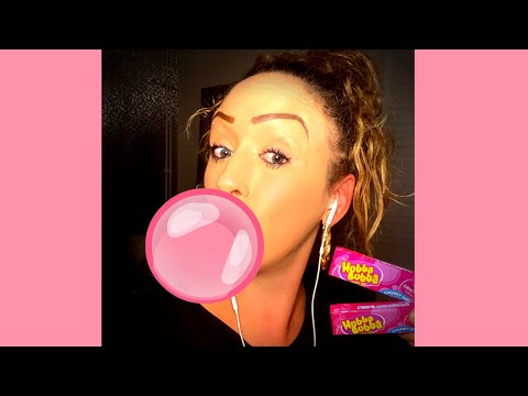 ASMR gum chewing/bubble blowing HUBBA BUBBA 🍬🍬😜