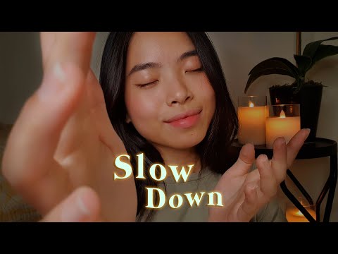 ASMR Soft Hand Movements & Face Touching To Slow You Down 🌙 Breathy Whispers