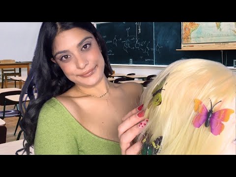The Girl In The Back of The Class Plays With Your Hair 💆‍♀️~ ASMR hair play & personal attention