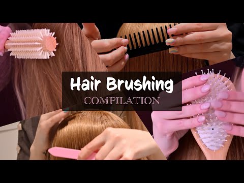 ASMR Visual Triggers Hair Brushing: Compilation