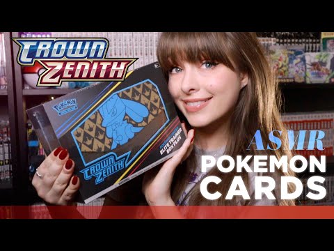 ASMR 👑 Pokemon TCG Crown Zenith ETB Unboxing Part 1 ◦ Whispers, Tapping & Card Opening Crinkles!