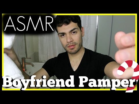 ASMR - Boyfriend Romantic Pampering | Holiday Tingles 11 (Male Kisses, Spa, Head/Scalp Massage)