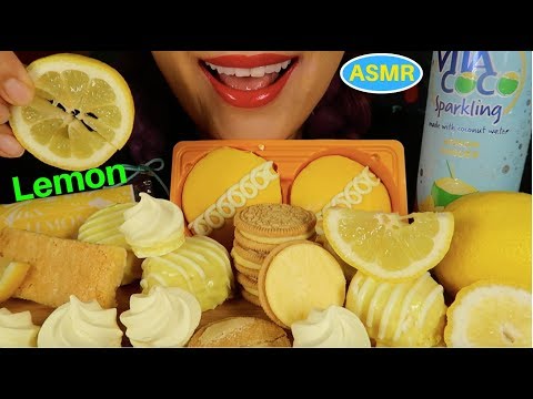 ASMR 레몬맛 디저트 리얼사운드 먹방 | LEMON OREO+LEMON BAR+CUPCAKE+MERINGUE COOKIE| CURIE.ASMR
