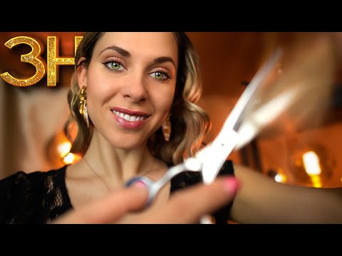[ASMR] 3h Haircut, Oil massage ROLEPLAY for sleep, RAIN SOUNDS, Personal Attention