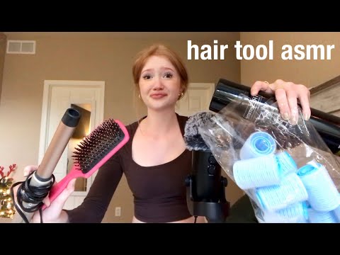 asmr with hair tools/products