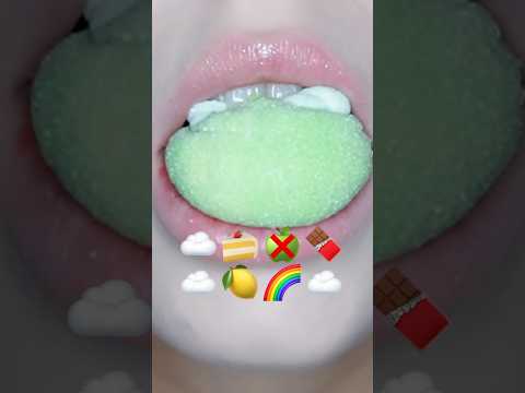 asmr 그린애플 마시멜로 MARSHMALLOW green apple EMOJI 🍏 SOFT eating sounds 리얼사운드 먹방