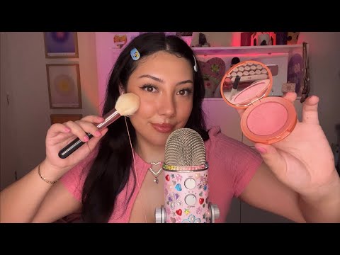 ASMR doing my makeup **lots of tapping**💘 get ready with me + whispering! 💜