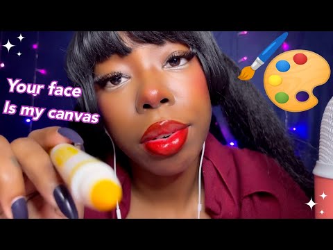 ASMR| Girl behind you in class Draws on your face🎨🖌️