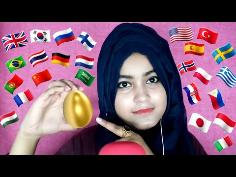 ASMR How To Say "Egg" In Different Languages With Mouth Sounds (TimeStamps👇)