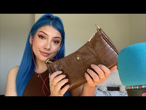 ASMR Purse tapping and scratching 👛💗 ~textured scratching, fast tapping~ | Minimal whispering