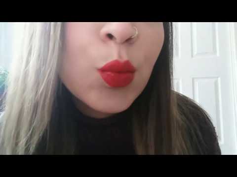 ASMR Kiss Sounds and Lipstick-Lipgloss Application