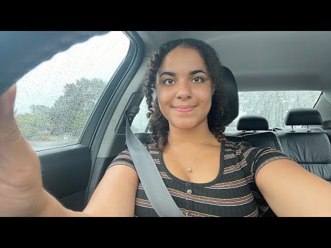 ASMR in my car with rain sounds!!🌧️😴(camera tapping, lofi, crinkles)