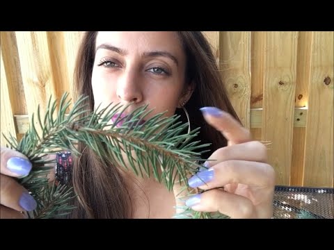 ASMR Sounds from my backyard- Tapping/Scratching with bird and wind sounds
