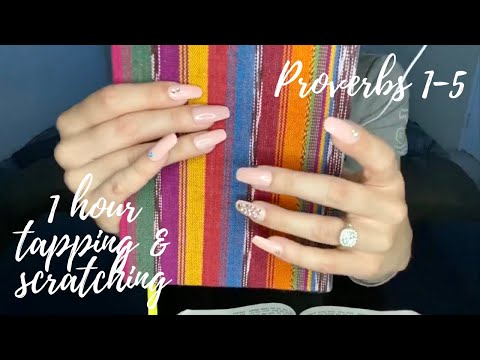ASMR 1H of Gentle Tapping and Scratching | Slowly Whispering Proverbs 1-5