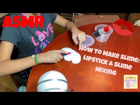 How to Make Slime- Lipstick Slime Mixing | Relaxing ASMR