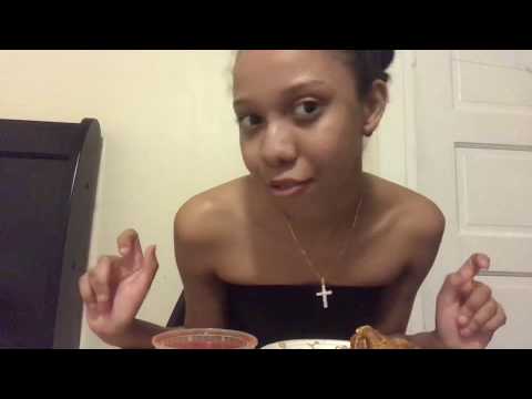 ASMR | Spicy Noodles & Fried Chicken *first mukbang*