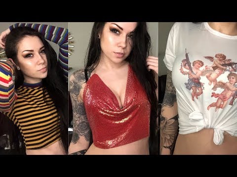 (ASMR) Aliexpress Try on Haul. Soft Sproken. Crinkling, Tapping, Crop Tops