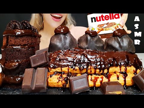 Nutella Chocolate Cake, Giant Nutella Croissant | ASMR, DESSERT MUKBANG (Eating Sounds) Oli ASMR 먹방