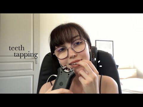 asmr teeth tapping + mouth sounds 🤍