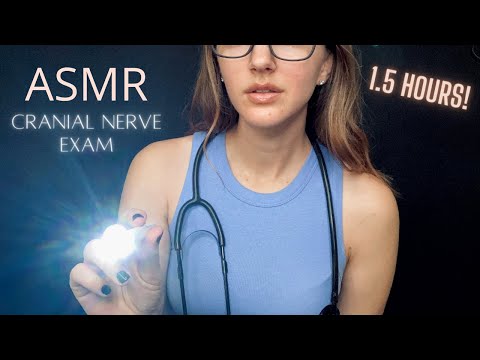 ASMR Cranial Nerve Exam l Cognition, Sensory Medical Tests, 1.5 Hour Compilation