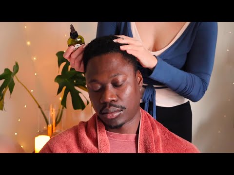 ASMR Hot Oil Scalp and Hair Treatment on 4C Hair, Massage, Instant Tingles (Whispers)