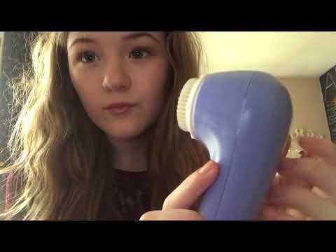 ASMR tapping on blue objects