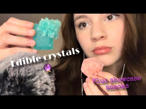 Edible crystals ~ ASMR💗 (showcase snacks)￼