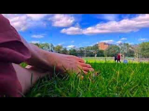 ASMR Feet relaxing in grass no socks