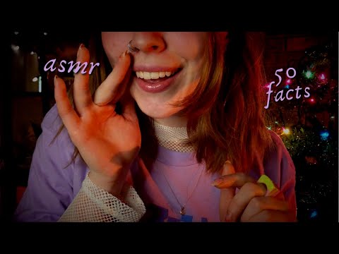 ASMR ☾ 50 Obscure & Useless Facts! Slow Clicky Whisper (background hum)