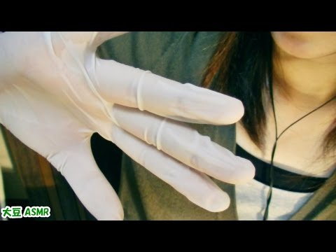 【ASMR】SkSk & Hand Movements(Latex Gloves) Binaural【音フェチ】
