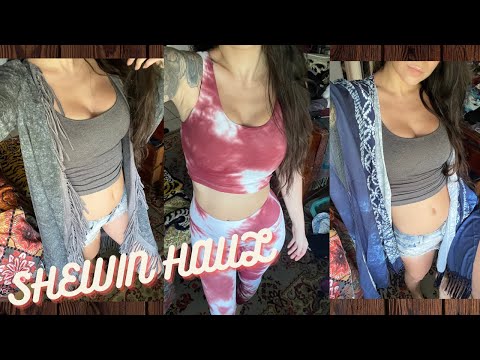 SHEWIN try-on haul. Sweaters, beach coverups, athletic wear. Asmr. Soft spoken. Crinkling, fabric