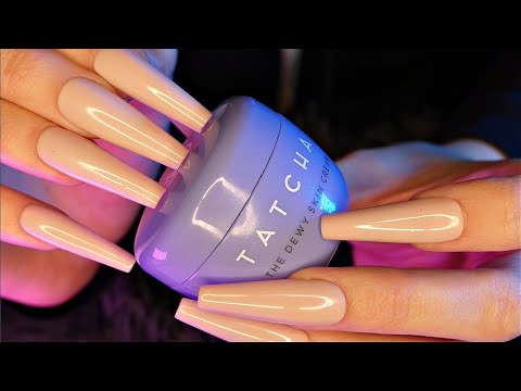 ASMR Scratching & Tapping on Makeup and Skincare Products 💄 | Long Nails | No Talking