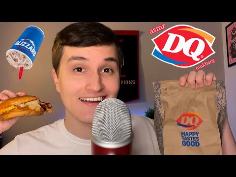 [ASMR] Dairy Queen Burger and Ice Cream Mukbang 🍔🍦 w/Eating Sounds