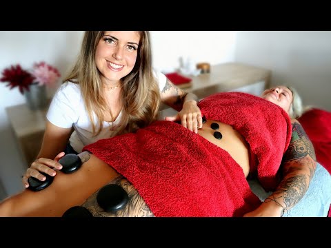 ASMR deutsch | Tingly Oil & Hot Stone Massage for sleep & relaxation (legs, belly, neck) german