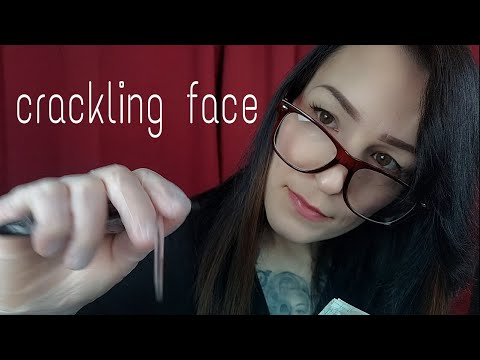 ASMR * Very detailed face inspection, measurement, analysis. Soft crackling face. *