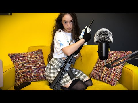 ASMR Intense Fast Robbery AR Ruger .556 Roleplay w/ Tapping Whispering Fidgeting Gun Money Sounds