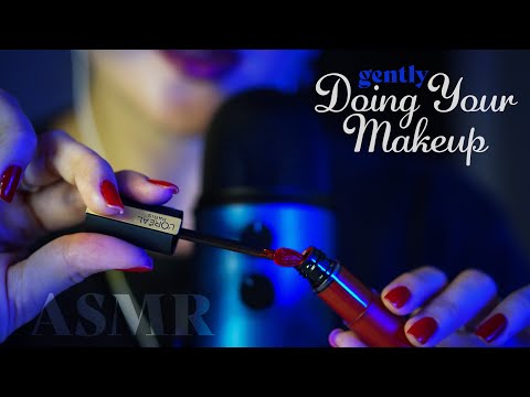 ASMR ~ Gently Doing Your Makeup ~ Personal Attention, Layered Sounds, Whispered, Ear-to-Ear