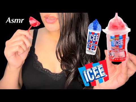 Asmr Trying New Icee Lollipop and Candy No Talking