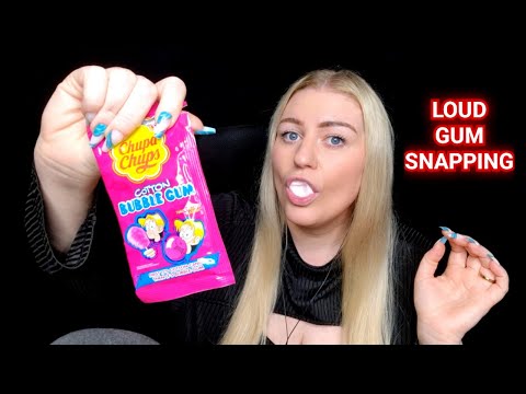 ASMR LOUD GUM SNAPPING/POPPING with german explanation