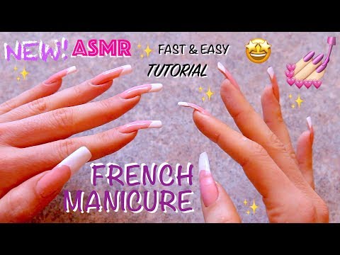 NEW tingly ASMR video TUTORIAL 🎧 ✶ Perfect FRENCH MANICURE like fake on MY NATURAL NAILS! 😍 SUPER! 💗
