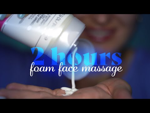 ASMR ~ 2 hr of Foam Face Massage ~ Layered Sounds, Personal Attention, Closeup