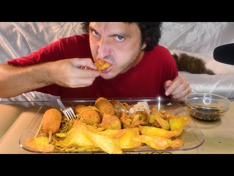 ASMR EATING MY WIFES @sammiegirl  SLOPPY SECONDS * CHINESE FOOD FEAST + CHEESE CORN DOGS *