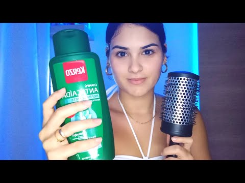 ASMR CABELEIREIRA HIDRATANDO SEU CABELO 🛀🛀