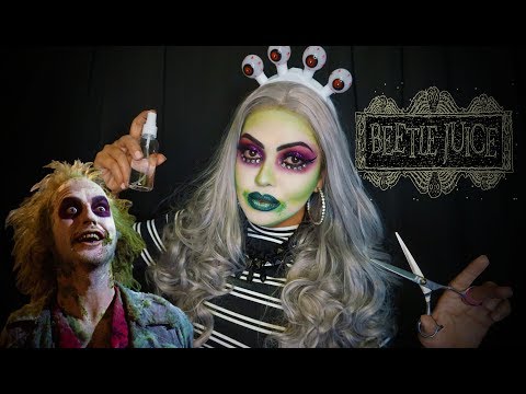 ASMR Lady Beetlejuice Gives You a Relaxing  Hair Cut 💚💜 Soft Speaking