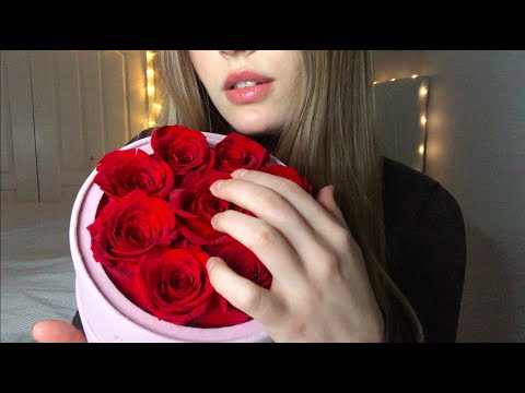 ASMR tapping & scratching on preserved roses🌹+ suede box | Rose Forever